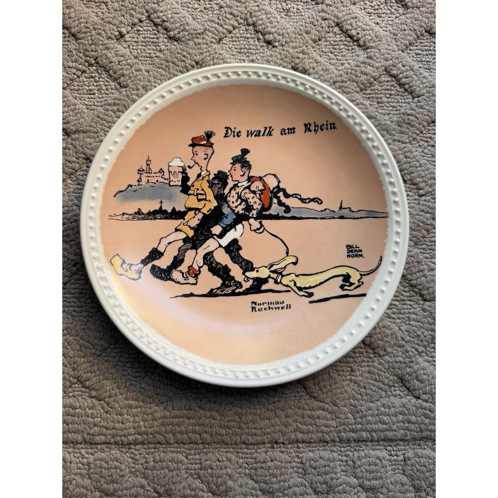 NEWELL POTTERY CO NORMAN ROCKWELL DIE WALK AM RHEIN COLLECTOR PLATE #88790